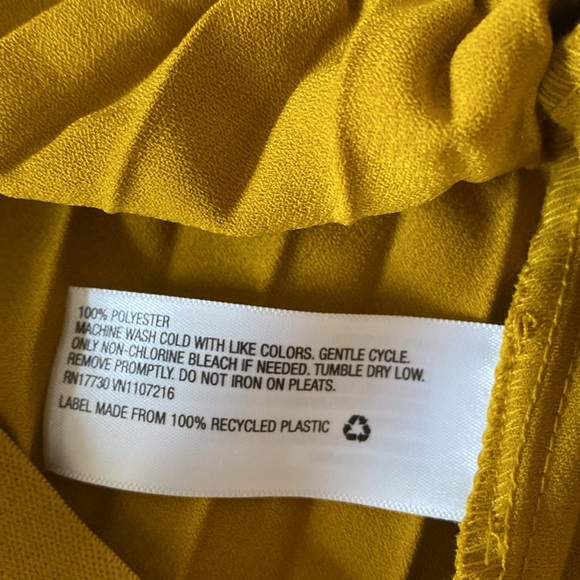 NWOT Target A New Day Mustard Accordion Pleated Midi A-Line Skirt Size XS - Picture 7 of 7